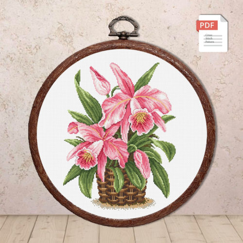 Tropical Flowers Cross Stitch Pattern #fl.052