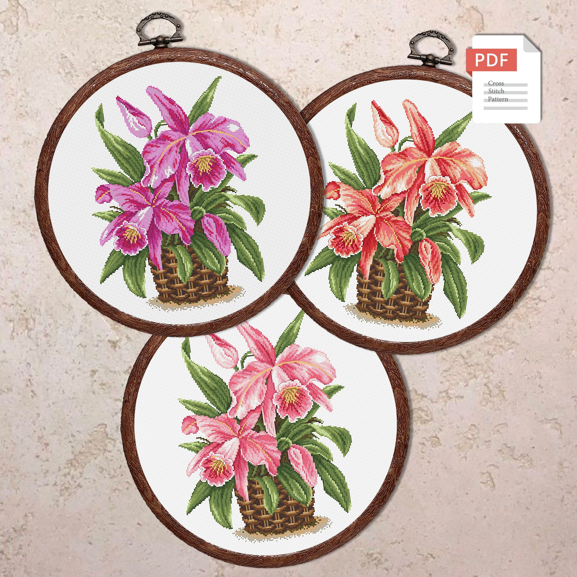 Tropical Flowers Cross Stitch Pattern #fl.051 - Image 3