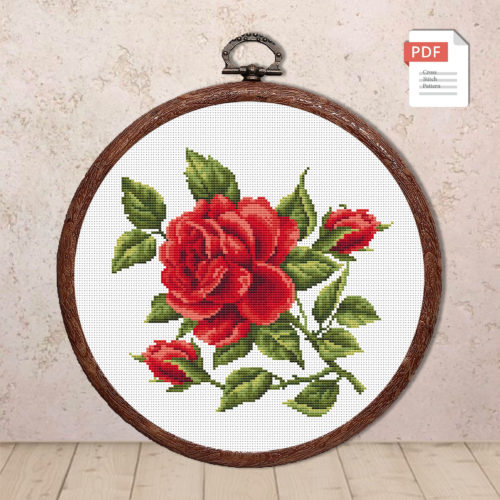 Rose Cross Stitch Pattern #fl.170