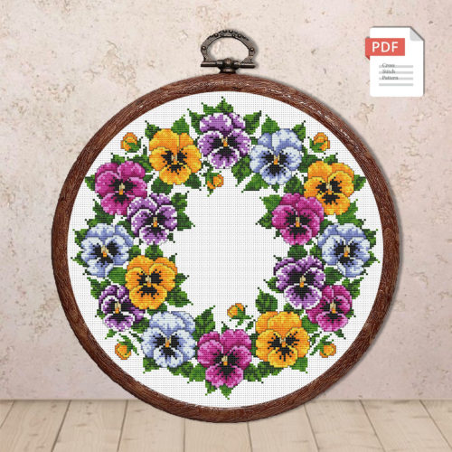 Pansy Cross Stitch Pattern #fl.201
