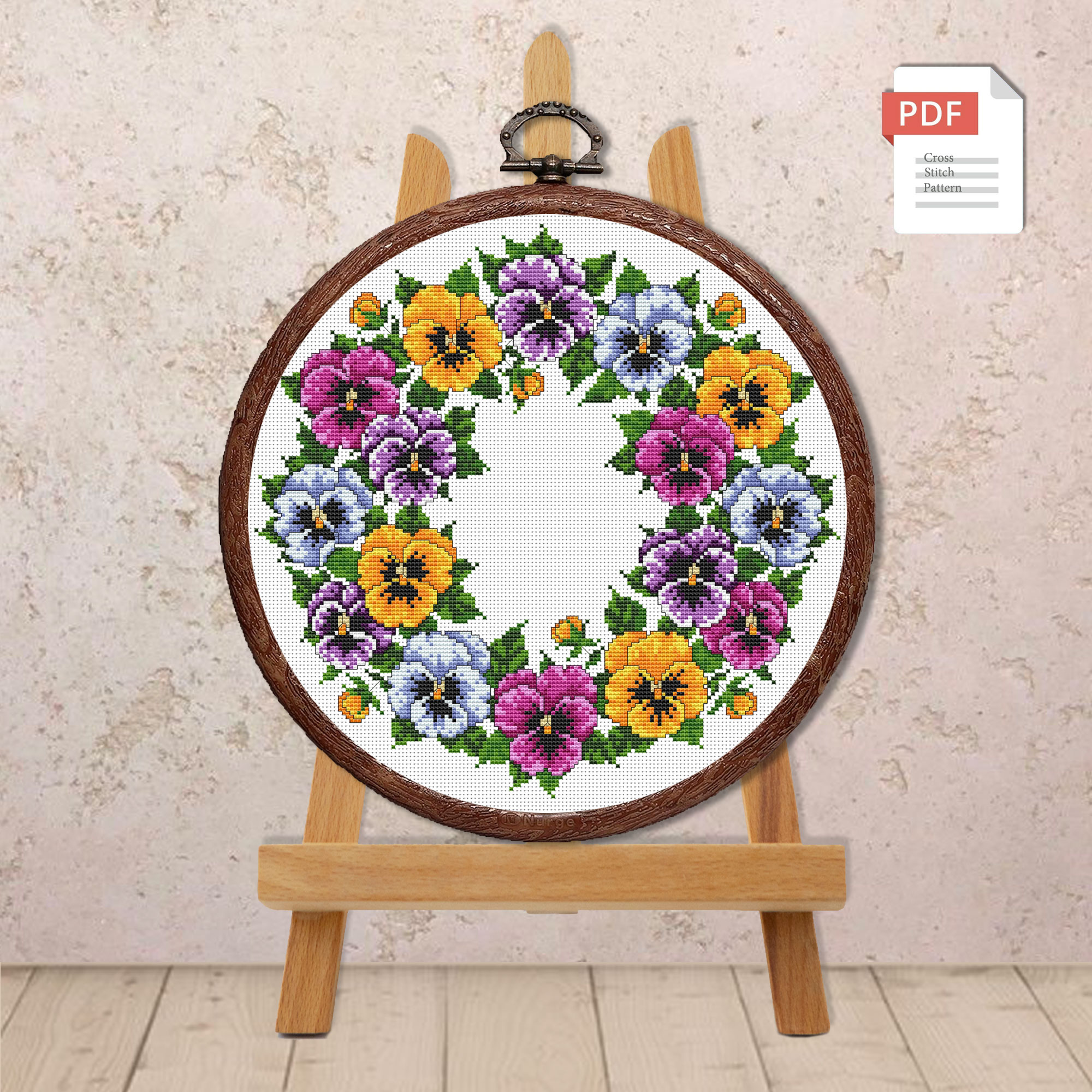Pansy Cross Stitch Pattern #fl.201 - Image 2