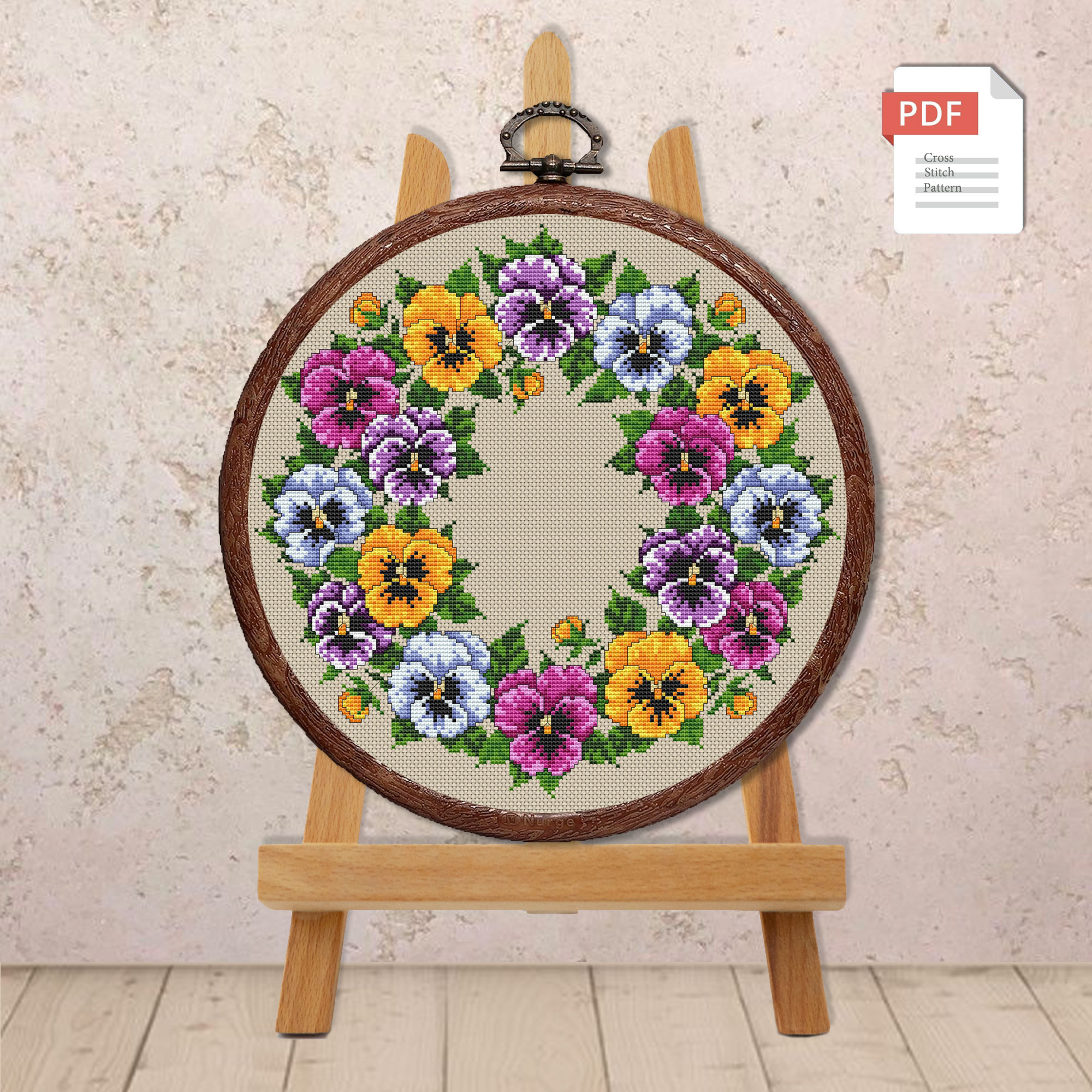 Pansy Cross Stitch Pattern #fl.201 - Image 3