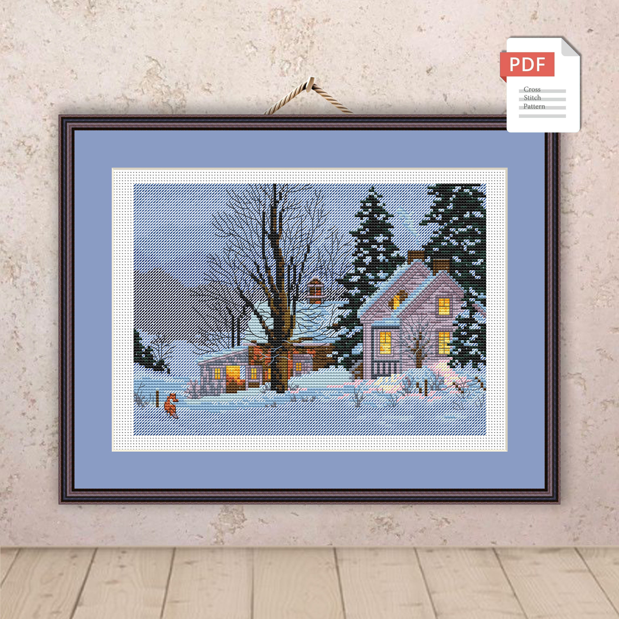 Winter Night Cross Stitch Pattern #nat.002