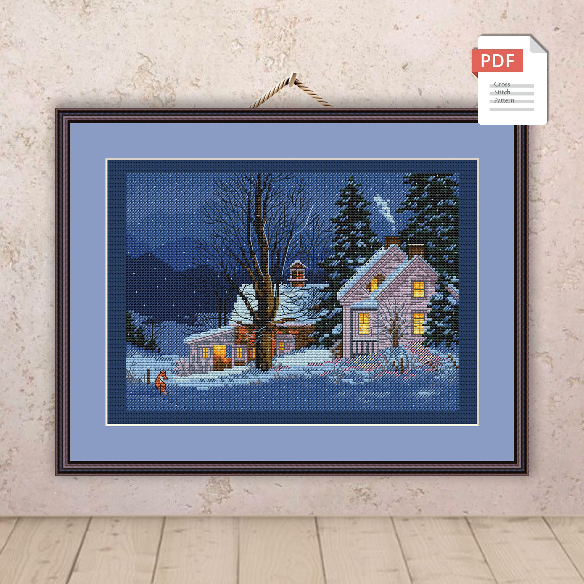 Winter Night Cross Stitch Pattern #nat.002 - Image 2