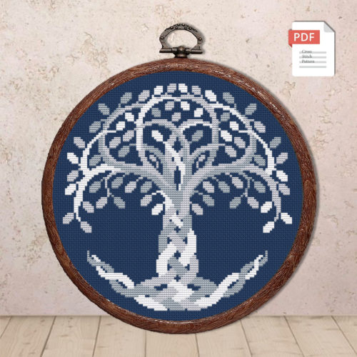 Silver Tree of Life Cross Stitch Pattern #oth013