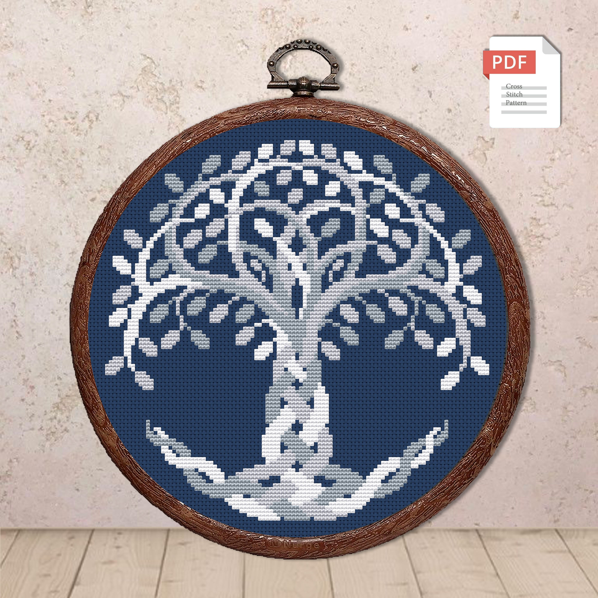 Silver Tree of Life Cross Stitch Pattern #oth013
