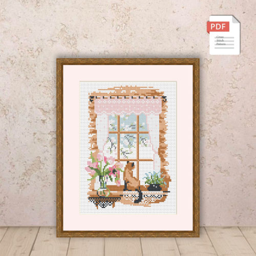 Spring Window Cross Stitch Pattern #ssn002
