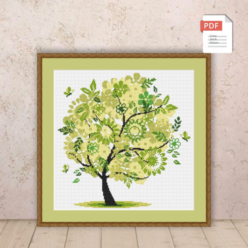 Spring Tree Cross Stitch Pattern #ssn031