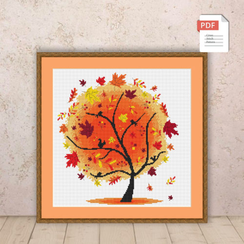 Autumn Tree Cross Stitch Pattern #ssn033