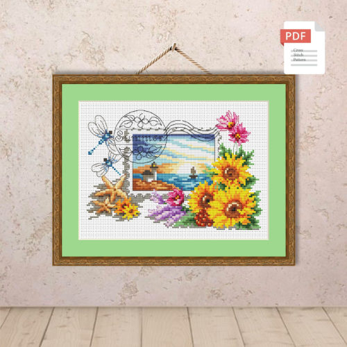 Summer Postage Stamp Cross Stitch Pattern #ssn122