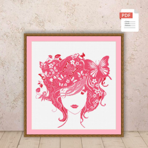 Spring Face Cross Stitch Pattern #ssn171