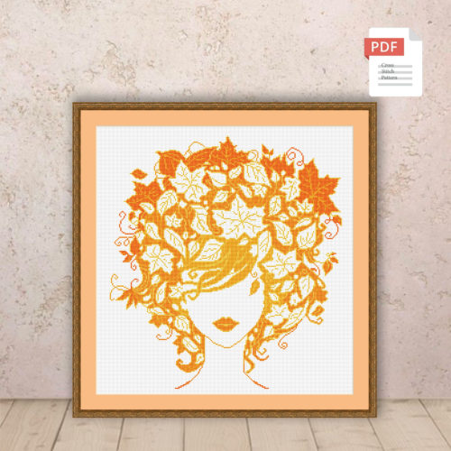 Autumn Face Cross Stitch Pattern #ssn173