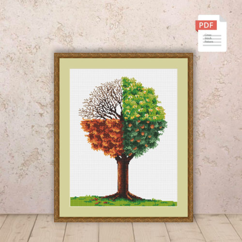 Tree Four Seasons Cross Stitch Pattern #ssn218