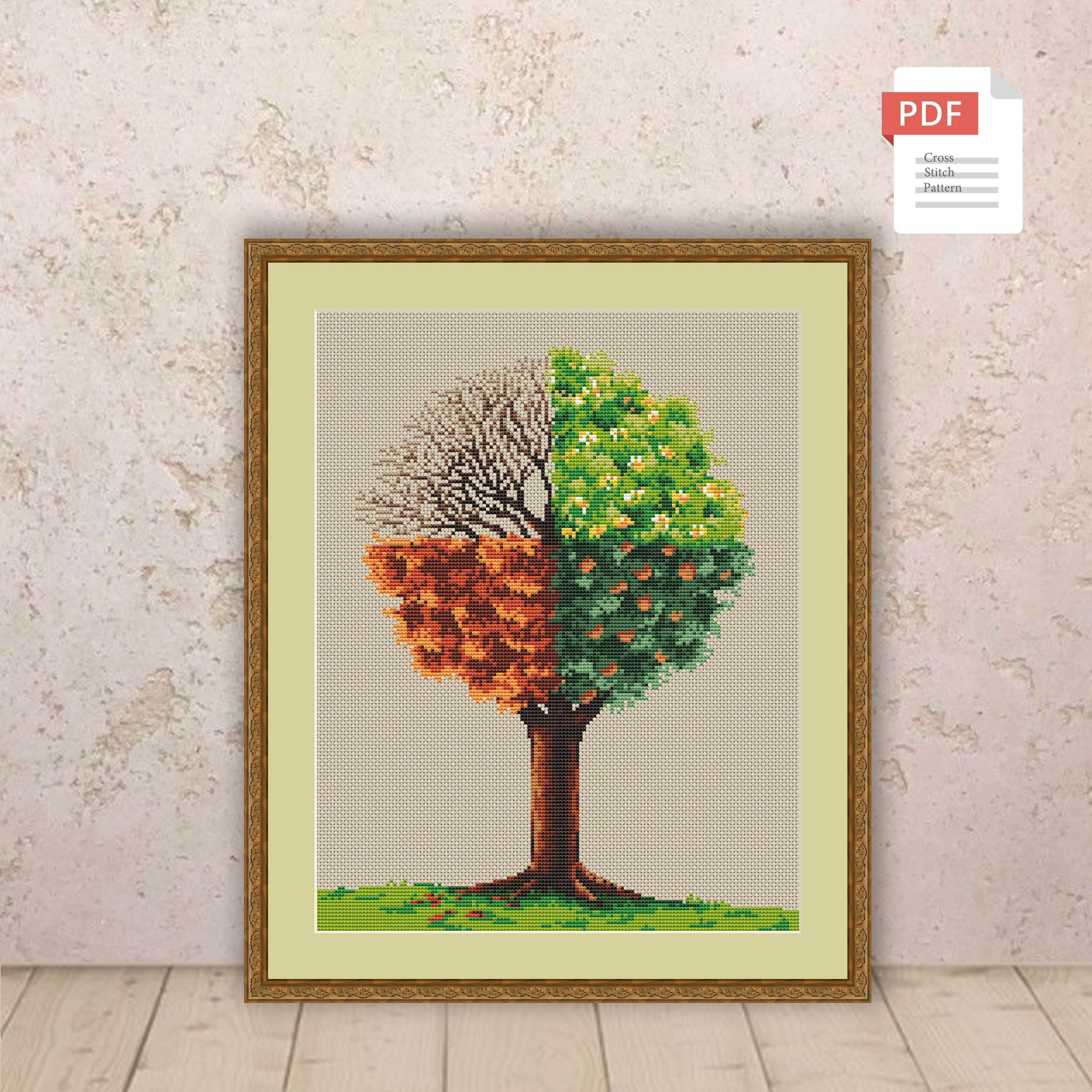 Tree Four Seasons Cross Stitch Pattern #ssn218 - Image 2