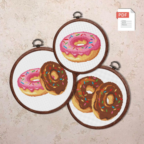 Set of Donuts Cross Stitch Patterns #kt034