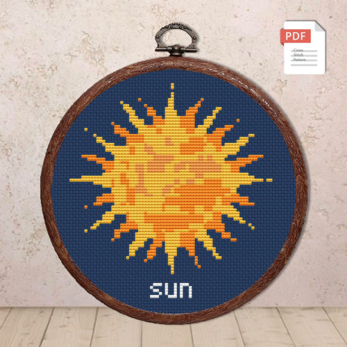 Sun Cross Stitch Pattern #spc000